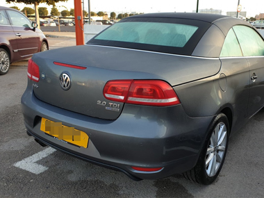 VW EOS is collected from parking company in Mallorca and will be taken straight to ITV test centre VW EOS at airport parking